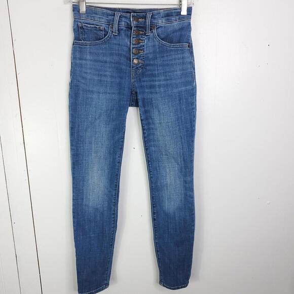 Lucky Brand Jeans Womens 0 25 Bridgette High Rise Skinny Ankle Button Fly - Picture 1 of 11